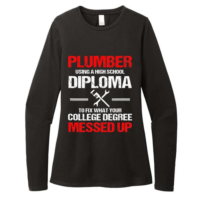 Proud Plumber High School Diploma Plumbing Womens CVC Long Sleeve Shirt