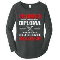 Proud Plumber High School Diploma Plumbing Women's Perfect Tri Tunic Long Sleeve Shirt