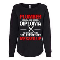 Proud Plumber High School Diploma Plumbing Womens California Wash Sweatshirt