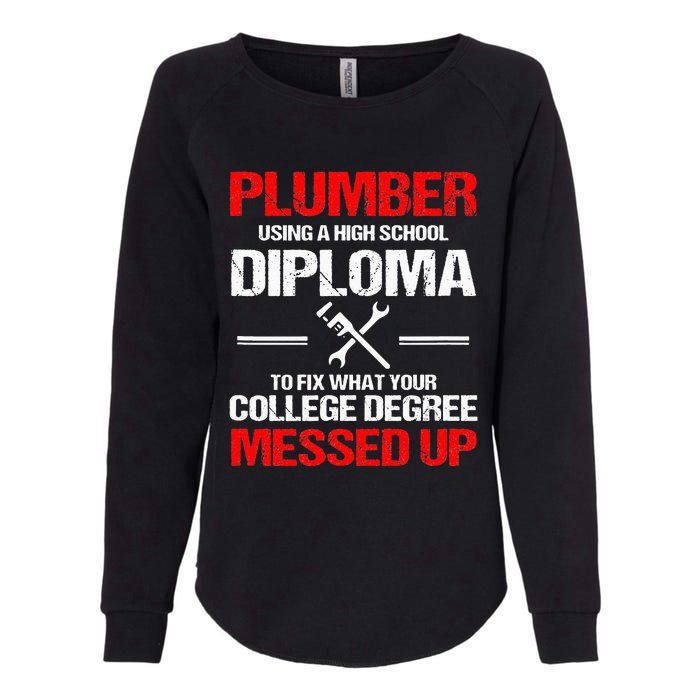 Proud Plumber High School Diploma Plumbing Womens California Wash Sweatshirt