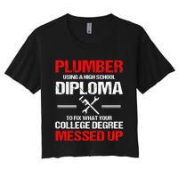 Proud Plumber High School Diploma Plumbing Women's Crop Top Tee