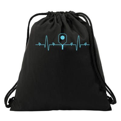 Pickleball Player Heartbeat Pickleball Paddle Gifts Drawstring Bag