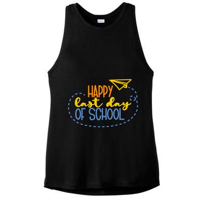 Paper Plane Happy Last Day Of School Ladies PosiCharge Tri-Blend Wicking Tank
