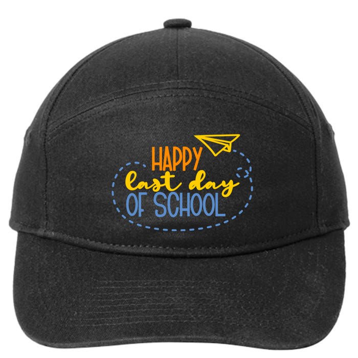 Paper Plane Happy Last Day Of School 7-Panel Snapback Hat