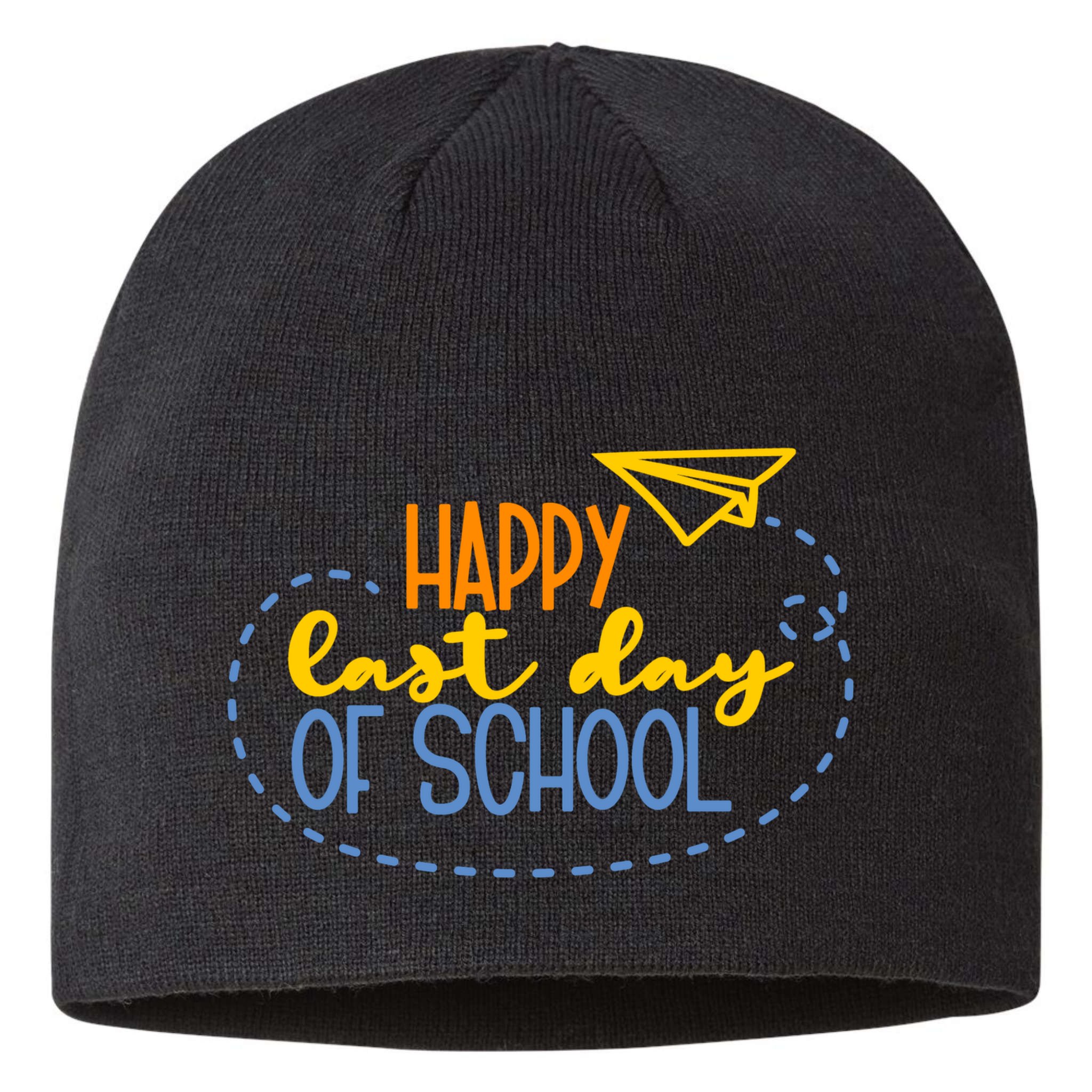 Paper Plane Happy Last Day Of School Sustainable Beanie