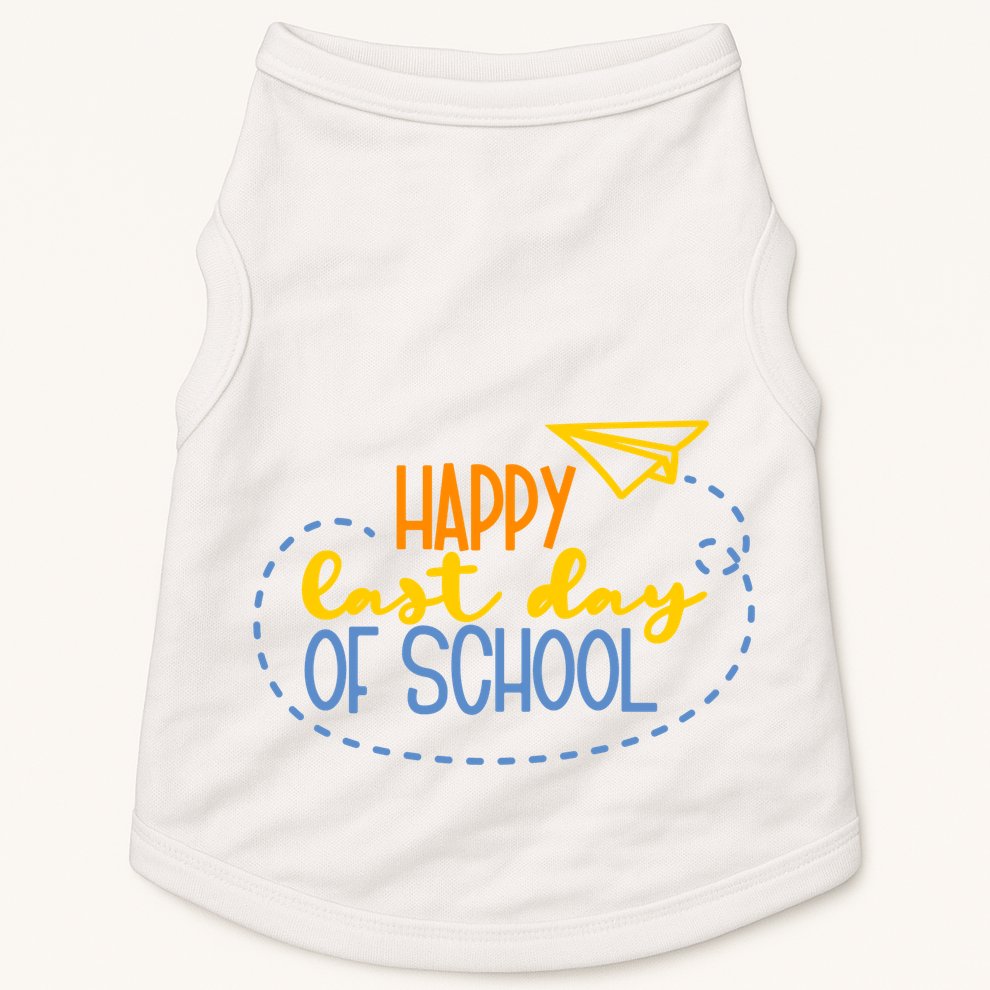 Paper Plane Happy Last Day Of School Doggie Tank