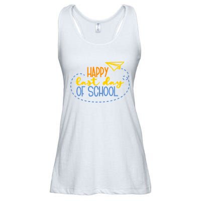 Paper Plane Happy Last Day Of School Ladies Essential Flowy Tank