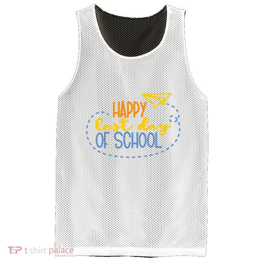 Paper Plane Happy Last Day Of School Mesh Reversible Basketball Jersey Tank