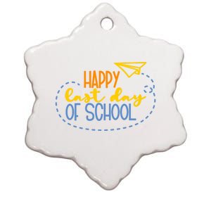 Paper Plane Happy Last Day Of School Ceramic Star Ornament