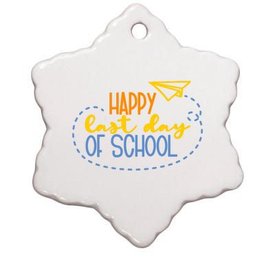 Paper Plane Happy Last Day Of School Ceramic Star Ornament