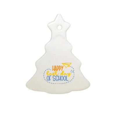 Paper Plane Happy Last Day Of School Ceramic Tree Ornament