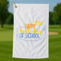 Paper Plane Happy Last Day Of School Golf Towel