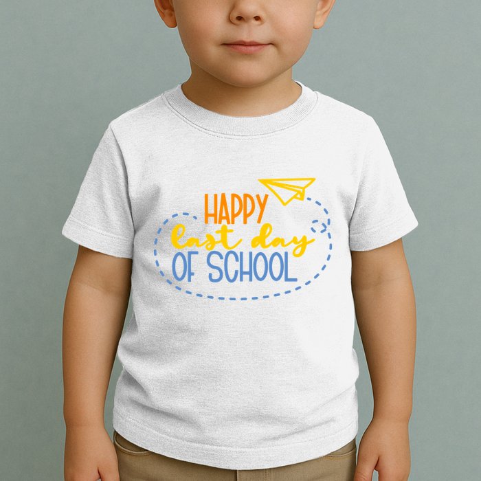 Paper Plane Happy Last Day Of School Toddler T-Shirt