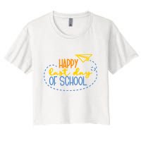 Paper Plane Happy Last Day Of School Crop Top