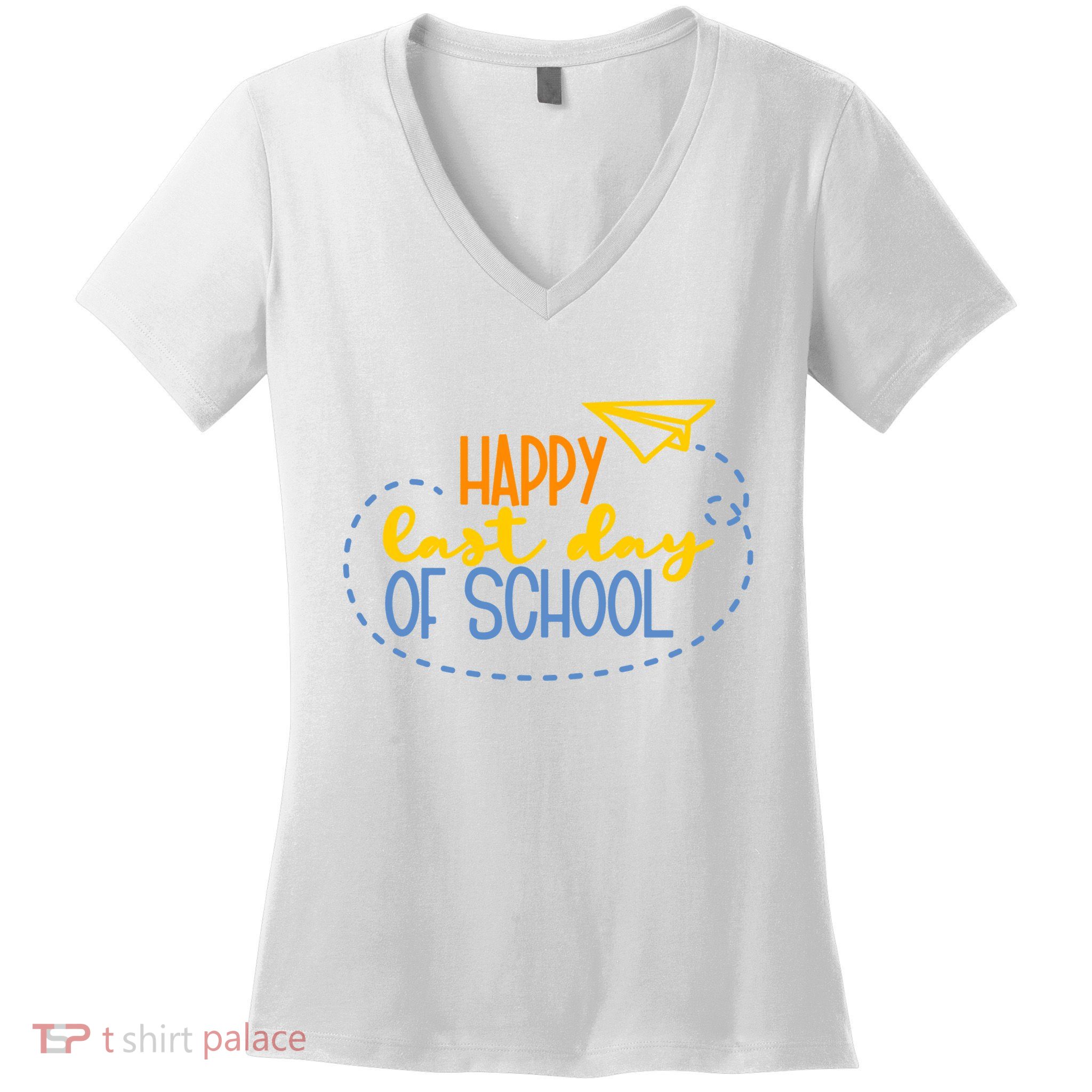 Paper Plane Happy Last Day Of School Women's V-Neck T-Shirt