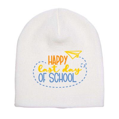 Paper Plane Happy Last Day Of School Short Acrylic Beanie