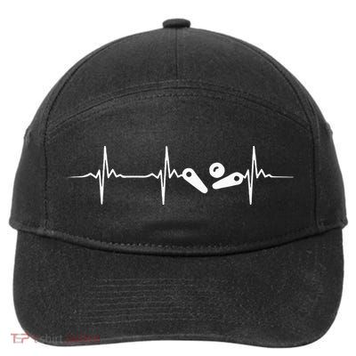 Pinball Player Heartbeat Retro Gamer Pinball 7-Panel Snapback Hat