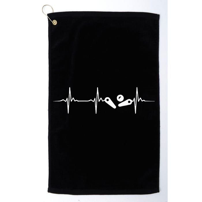 Pinball Player Heartbeat Retro Gamer Pinball Golf Towel
