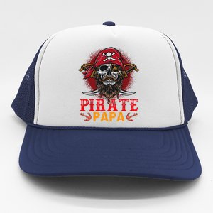 Pirate Papa Halloween Skull Pirate Costume Family Trucker Hat