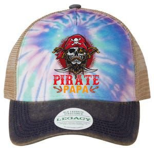 Pirate Papa Halloween Skull Pirate Costume Family Legacy Tie Dye Trucker Hat