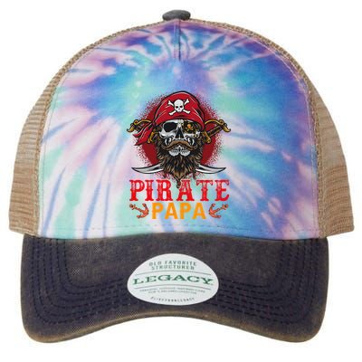 Pirate Papa Halloween Skull Pirate Costume Family Legacy Tie Dye Trucker Hat