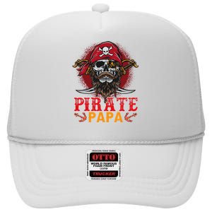 Pirate Papa Halloween Skull Pirate Costume Family High Crown Mesh Back Trucker Hat