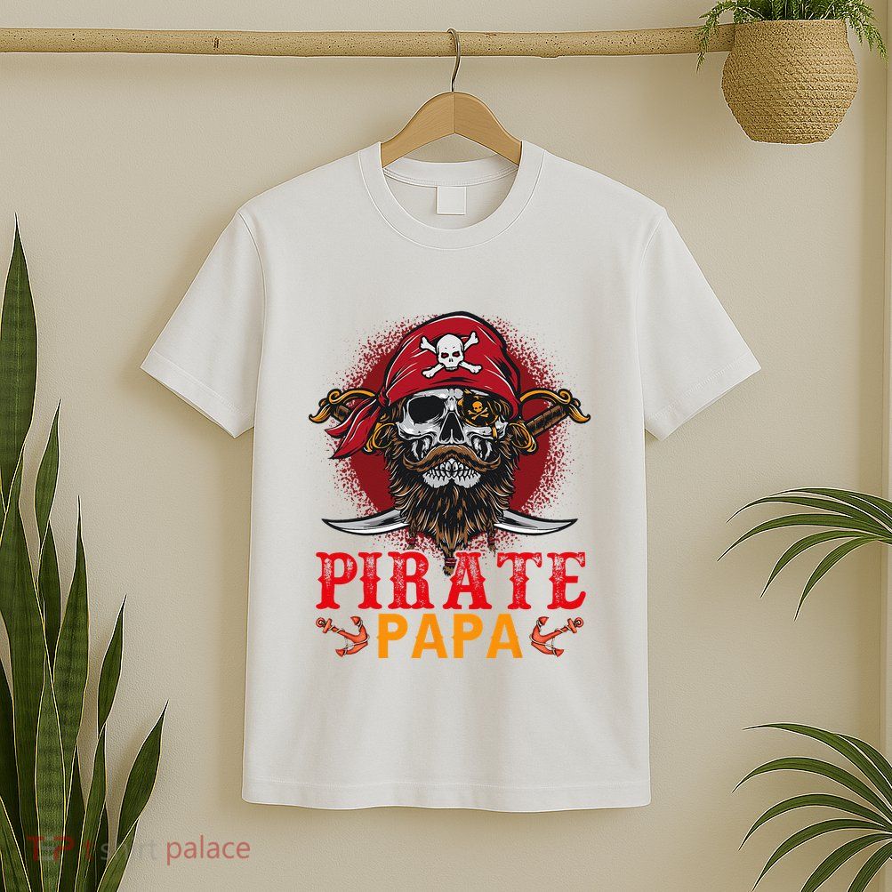 Pirate Papa Halloween Skull Pirate Costume Family T-Shirt