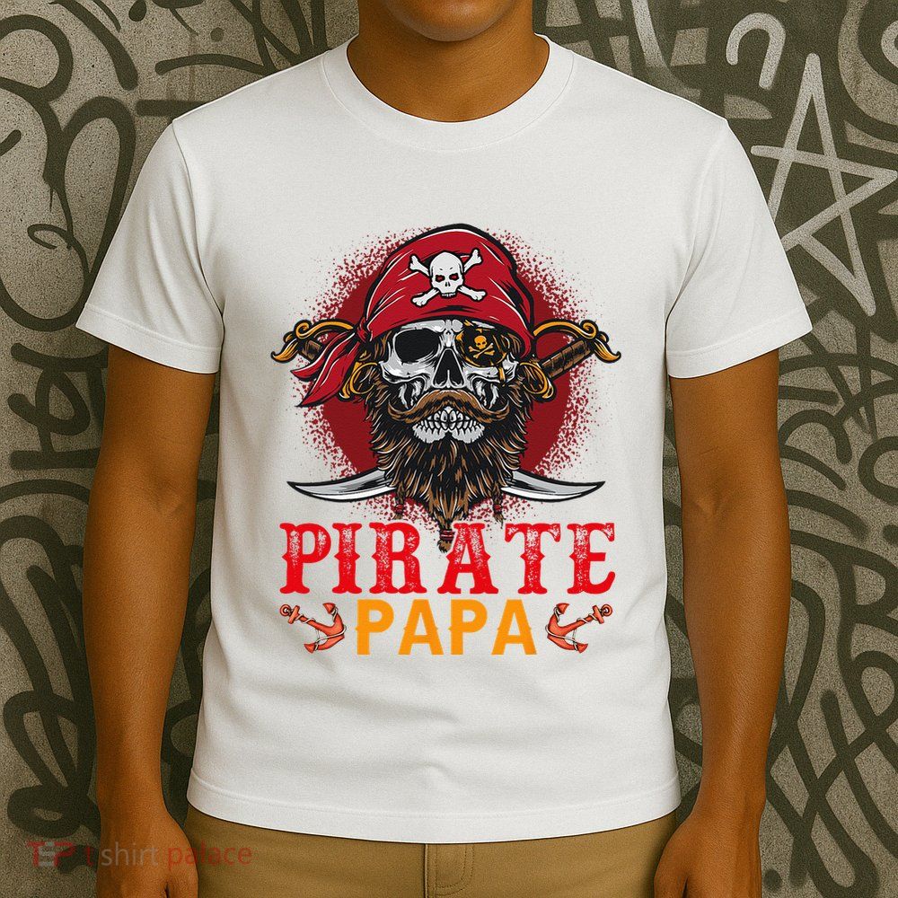 Pirate Papa Halloween Skull Pirate Costume Family T-Shirt