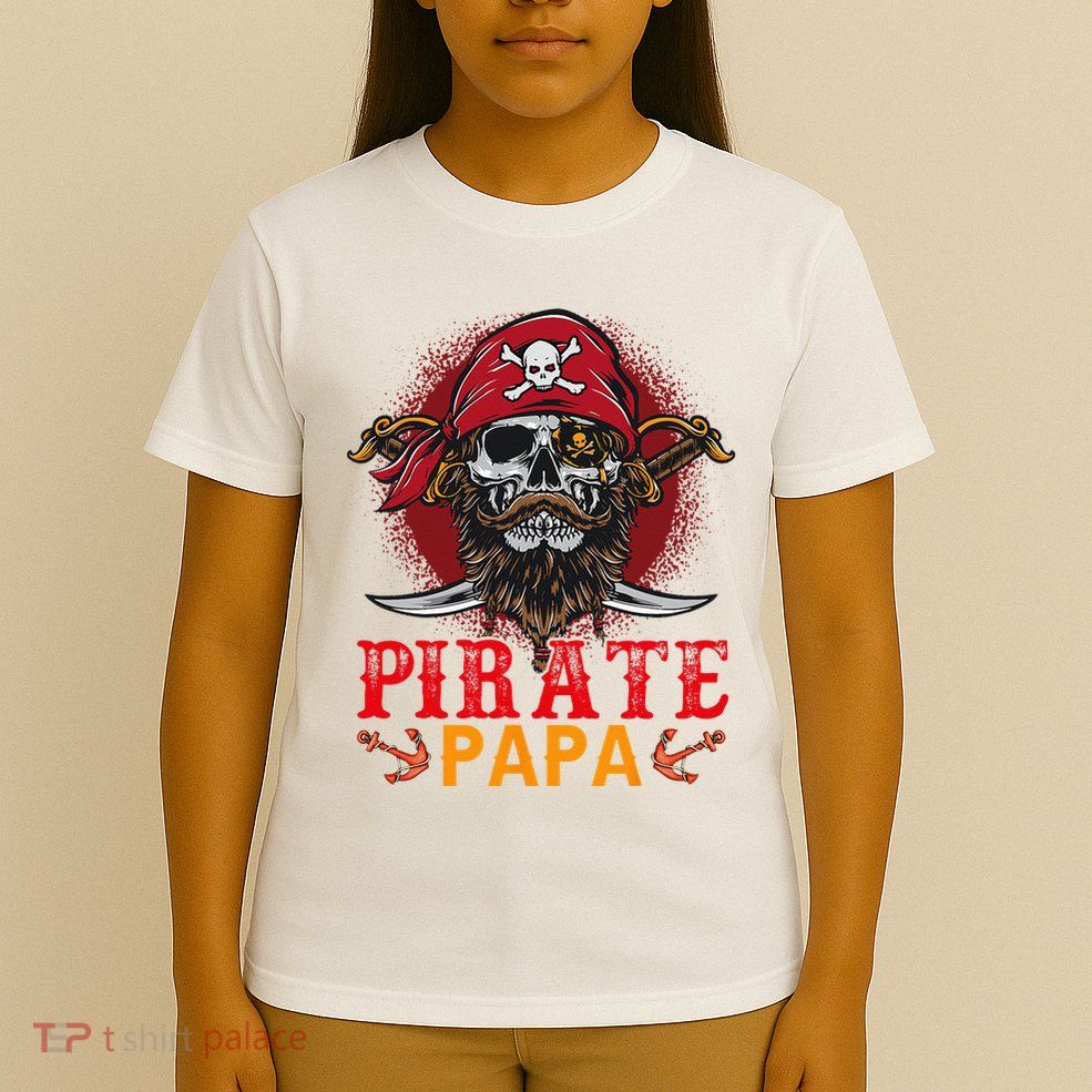 Pirate Papa Halloween Skull Pirate Costume Family T-Shirt