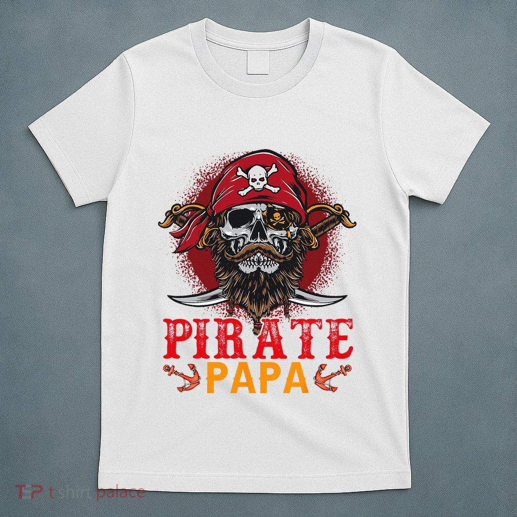 Pirate Papa Halloween Skull Pirate Costume Family T-Shirt