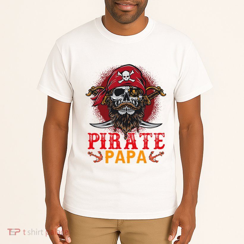 Pirate Papa Halloween Skull Pirate Costume Family Tall T-Shirt