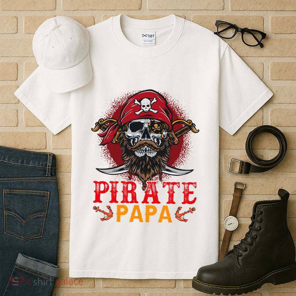 Pirate Papa Halloween Skull Pirate Costume Family Tall T-Shirt
