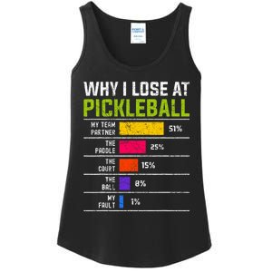 Pickleball Player Hilarious Why I Lose At Pickleball Print Ladies Essential Tank