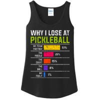 Pickleball Player Hilarious Why I Lose At Pickleball Print Ladies Essential Tank