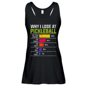 Pickleball Player Hilarious Why I Lose At Pickleball Print Ladies Essential Flowy Tank