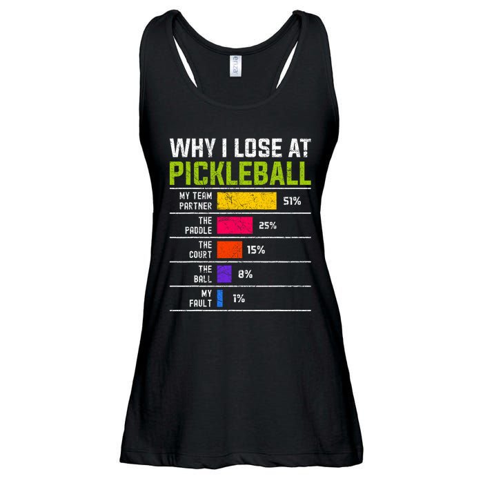 Pickleball Player Hilarious Why I Lose At Pickleball Print Ladies Essential Flowy Tank