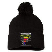 Pickleball Player Hilarious Why I Lose At Pickleball Print Pom Pom 12in Knit Beanie