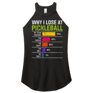 Pickleball Player Hilarious Why I Lose At Pickleball Print Women's Perfect Tri Rocker Tank