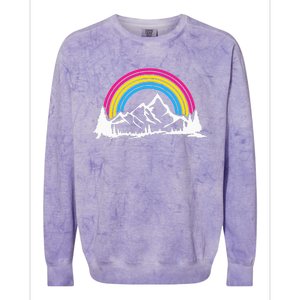 Pan Pride Hiking Camping Backpacking Outdoor Pansexual LGBT Colorblast Crewneck Sweatshirt