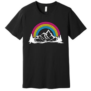 Pan Pride Hiking Camping Backpacking Outdoor Pansexual LGBT Premium T-Shirt