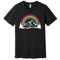 Pan Pride Hiking Camping Backpacking Outdoor Pansexual LGBT Premium T-Shirt