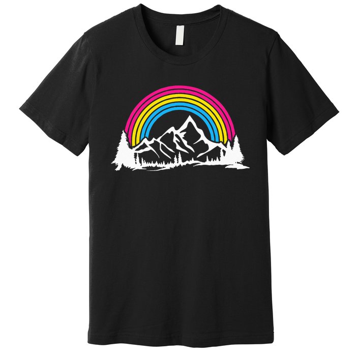 Pan Pride Hiking Camping Backpacking Outdoor Pansexual LGBT Premium T-Shirt