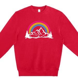 Pan Pride Hiking Camping Backpacking Outdoor Pansexual LGBT Premium Crewneck Sweatshirt