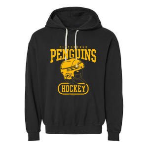 Pittsburgh Penguins Helmet Black Officially Garment-Dyed Fleece Hoodie