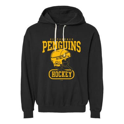 Pittsburgh Penguins Helmet Black Officially Garment-Dyed Fleece Hoodie