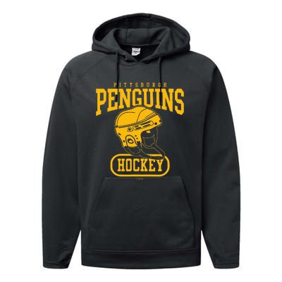 Pittsburgh Penguins Helmet Black Officially Performance Fleece Hoodie