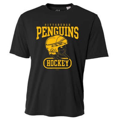 Pittsburgh Penguins Helmet Black Officially Cooling Performance Crew T-Shirt