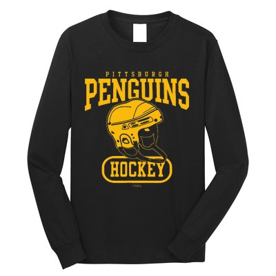 Pittsburgh Penguins Helmet Black Officially Long Sleeve Shirt