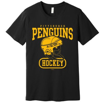 Pittsburgh Penguins Helmet Black Officially Premium T-Shirt