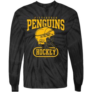 Pittsburgh Penguins Helmet Black Officially Tie-Dye Long Sleeve Shirt